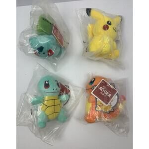 VTG NOS 1997 Pokemon Plush Nintendo China Exclusive Pikachu,Bulbasaur Squirtle
